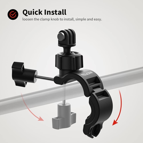 Bike Mount for GoPro, 360 Degree Rotation Bicycle Handlebar Mount Holder with Adjustable Screw for GoPro 10/9/8/7/6/5 and Other Action Camera,