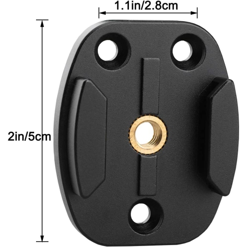 QR Mount with Pilot Holes – All Metal, Versatile Quick Release Plate with 1/4'-20 Tripod Screw Compatible with GoPro Hero3/3+/4/5/6/7/8