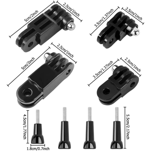 16 PCS 3-Way Pivot Arm Assembly Extension Kit, 3 Way Adjustable Pivot Arm Extension Thumb Knob Buckle Clip Basic Mount for GoPro Hero SJCAM and