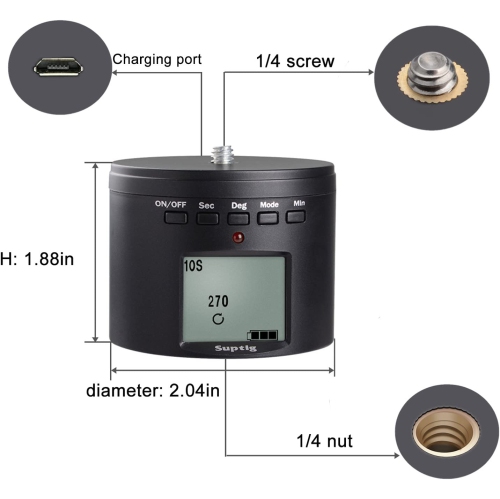 Tripod Mount Camera Tripod Mount Electric 360 Degree Tripod Head Compatible for Gopro Hero 10 Hero 9 Hero 8 Hero 7 Hero 6 Hero 5 Hero 4 Gopro Max DJI