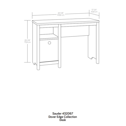 Sauder Dover Edge Transitional Engineered Wood Desk in Glacier Oak