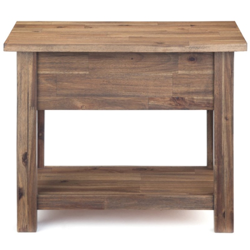 Simpli Home Monroe SOLID ACACIA WOOD 14 " Rectangle Rustic Narrow Side Table in Rustic Natural Aged Brown