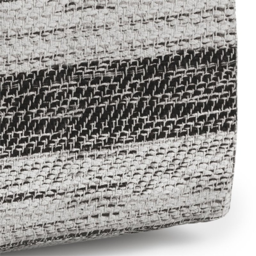 Simpli Home Clay Boho Square Pouf in Gray Melange Cotton