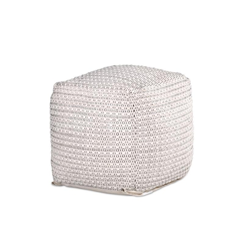 Steve Silver Hakim Square Handwoven Ivory Wool Pouf