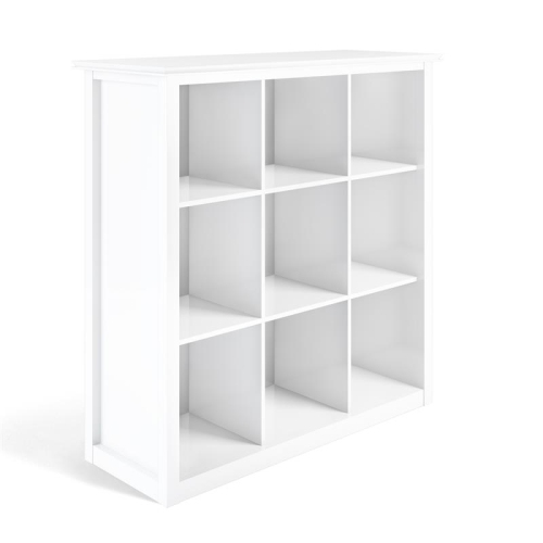 Simpli Home Artisan Wood Transitional 9 Cube Bookcase and Unit in White
