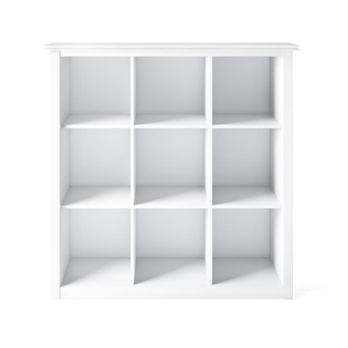 Simpli Home Artisan Wood Transitional 9 Cube Bookcase and Unit in White