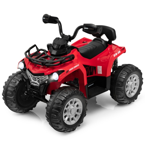 Costway 12V Kids Ride On ATV Electric 4-Wheeler Quad 2 Speeds w/ Mp3 & Headlights