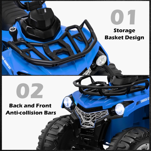 Costway 12V Kids Ride On ATV Electric 4-Wheeler Quad 2 Speeds w/ Mp3 & Headlights
