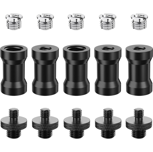 Camera Screw Adapter 15 Pcs 1/4 to 3/8 Tripod Screw Thread Adapter for Camera, Tripod, Monopod, Ballhead, Light Stand, Mic Stand, by ,