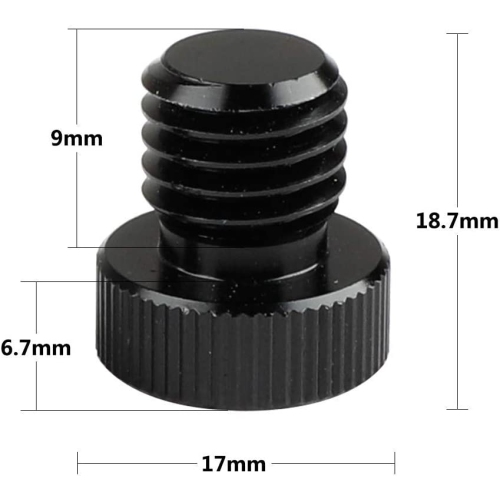 CAMVATE M12 Male to 1/4' Female Screw Adapter for 15mm Rod Plug(2 Pieces) ,