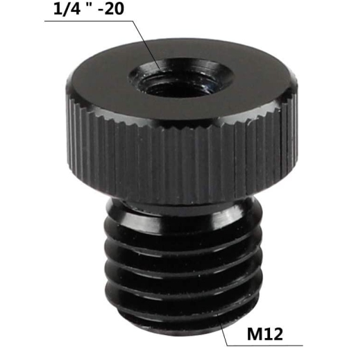CAMVATE M12 Male to 1/4' Female Screw Adapter for 15mm Rod Plug(2 Pieces) ,