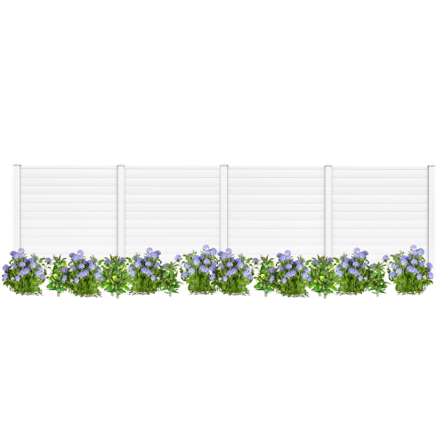 Topbuy Outdoor Privacy Fence Panel 2 Picket PVC Decorative Fence W 3   16450233 