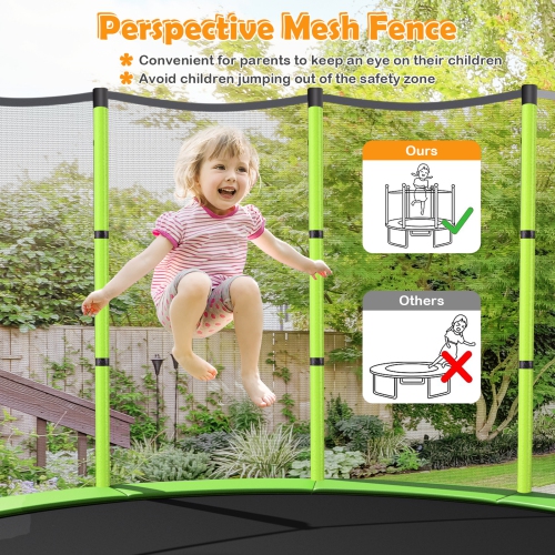 Topbuy 55" Kids Jumping Exercise ASTM Certified Approved Mini Recreational Hexagonal Shape Toddler Trampolines for Kids Toy Birthday Gift