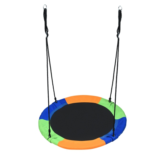 Topbuy 40" Flying Saucer Tree Swing Set Outdoor Round Swing w/Adjustable Hanging Ropes for Children Tree Park Backyard