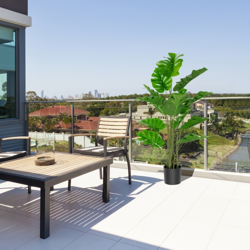 Topbuy 5ft Artificial Tree, Fake Monstera Deliciosa Plant in Pot with 15 Split Leaves Faux Plant for Indoor Outdoor House Home Office Living Room 1