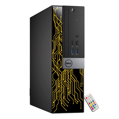 Refurbished - Dell OptiPlex Small Form Factor Desktop Computer with RGB Lights i7 6700 3.4 GHz 16GB RAM 512GB SSD Win 10 Pro WIFI, HAJAAN Keyboard &