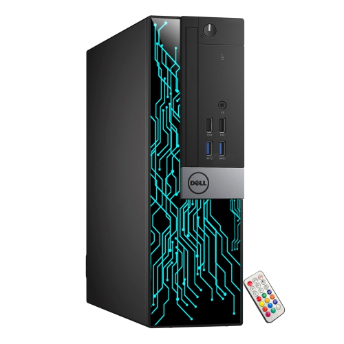 Refurbished - Dell OptiPlex Customized RGB Lights Computer Intel Core i5 6500 GeForce GT 1030 2GB 16GB RAM 256GB SSD Win 10 Pro WIFI, HAJAAN Gaming
