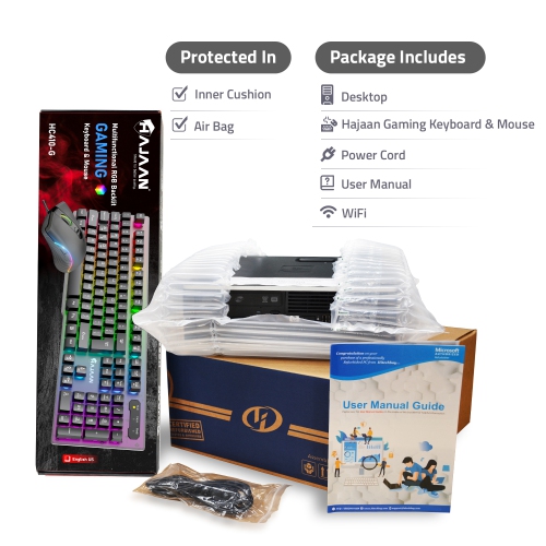 Refurbished - Dell OptiPlex Customized RGB Lights Computer Intel Core i5 6500 GeForce GT 1030 2GB 16GB RAM 256GB SSD Win 10 Pro WIFI, HAJAAN Gaming