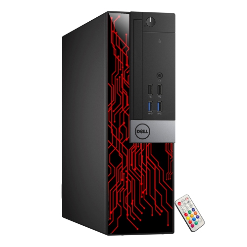 Refurbished - Custom Built RGB Lights PC - Dell OptiPlex SFF Computer Intel Core i5 6500 Processor 8GB RAM 512GB SSD Win 10 Pro WIFI HAJAAN Gaming PC