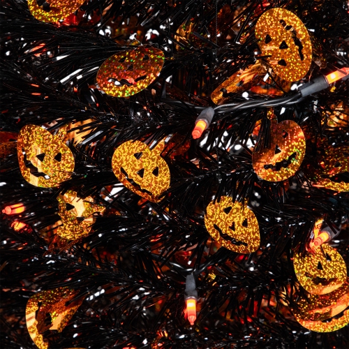 Pre-Lit Pop Up Artificial Jack O' Lantern Halloween Tree - 4' - Orange Lights