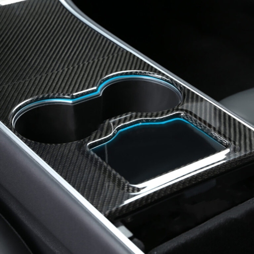 Real Carbon Fiber Center Console Trim Panel Cover Matte for the Tesla Model 3 and Y