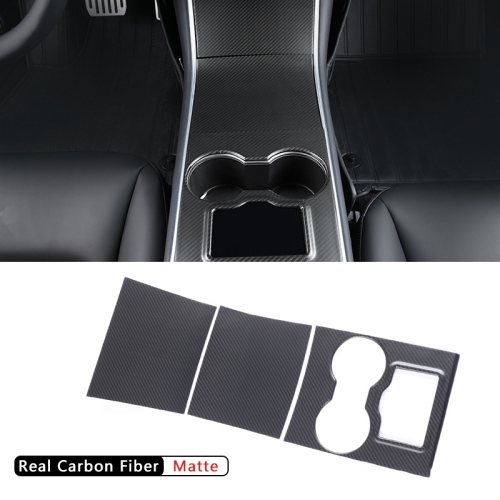 Real Carbon Fiber Center Console Trim Panel Cover Matte for the Tesla Model 3 and Y