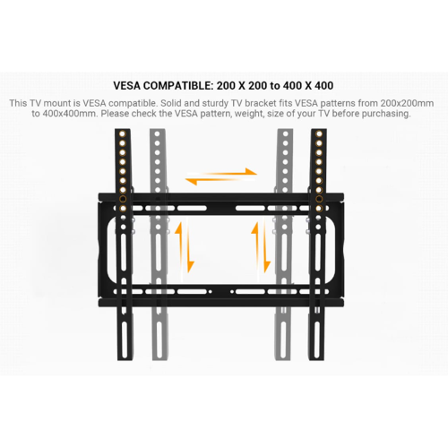 26" - 55" Angle free Tilt TV Wall Mount Bracket with Safety Lock for LED LCD Curved / Flat Panel TVs, fits 12" 16" Wall Wood Studs