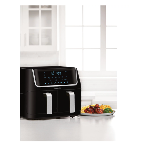 PowerXL Vortex 10-QT Dual Basket Air Fryer, 7-in-1 2-Basket Electric Fryer or 1 Extra-Large Capacity Basket, SmartSync Technology, for Entire XL