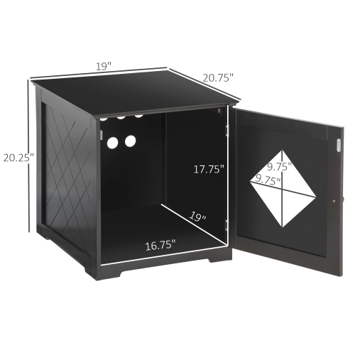 PawHut Cat Litter Box Enclosure End Table, Indoor Cat Washroom with Magnetic Door, Hidden Litter Box Nightstand with Large Tabletop, Easy Assembly,