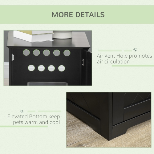 PawHut Cat Litter Box Enclosure End Table, Indoor Cat Washroom with Magnetic Door, Hidden Litter Box Nightstand with Large Tabletop, Easy Assembly,