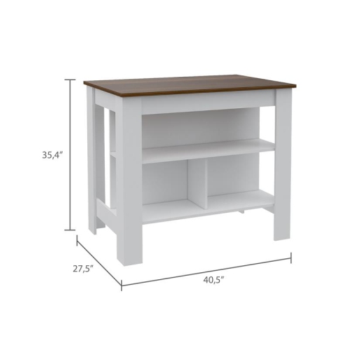 Atlin Designs Modern Engineered Wood Walnut Top Cala kitchen Island