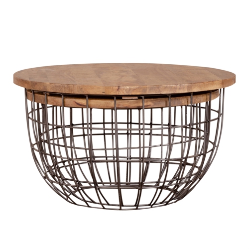 LIBERTY FURNITURE  Akins Brown Metal Nesting Caged Accent Tables