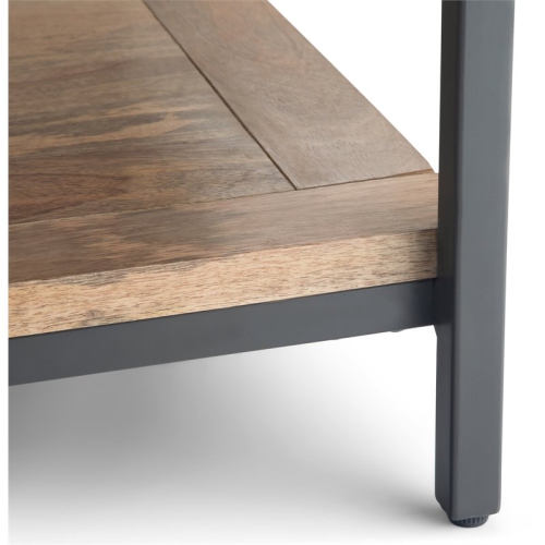 Pemberly Row Industrial Mango Wood 34" Square Coffee Table in Natural