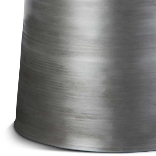 Pemberly Row Modern Industrial 16 " Metal Accent Side Table in Silver