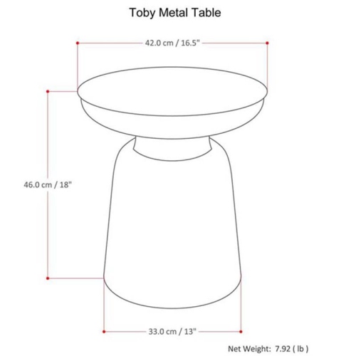 Pemberly Row Modern Industrial 16 " Metal Accent Side Table in Silver