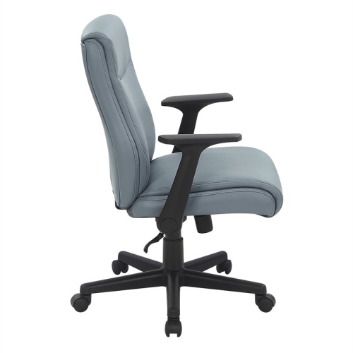 Mid-Back Managers Office Chair with Flip Up Arms in Charcoal Gray Faux Leather