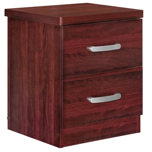 PEMBERLY ROW  Contemporary Faux Wood 2 Drawer Nightstand In In Mahogany