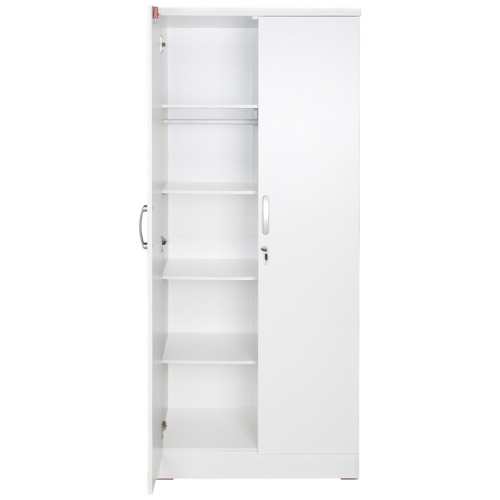 Pemberly Row Modern Wood Two Door Armoire Wardrobe Cabinet in White