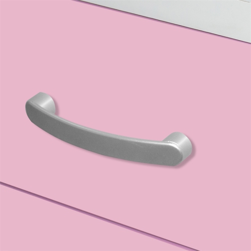 Pemberly Row Contemporary Faux Wood 2 Drawer Nightstand in Pink & White