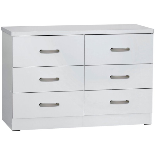 Image 1 de 2.. Commode moderne à 6 tiroirs en bois d’ingénierie pour chambre à coucher Pemberly Row, blanc
