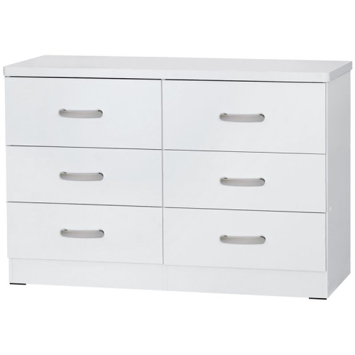 Pemberly Row Modern 6 Drawer Engineered Wood Bedroom Dresser in White