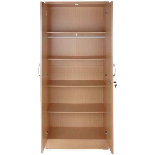 Pemberly Row Modern Wood Two Door Armoire Wardrobe Cabinet Beech Maple
