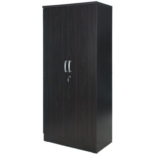 Pemberly Row Modern Wood Two Door Armoire Wardrobe Cabinet in Tobacco