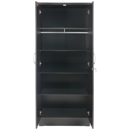 Pemberly Row Modern Wood Two Door Armoire Wardrobe Cabinet in Tobacco