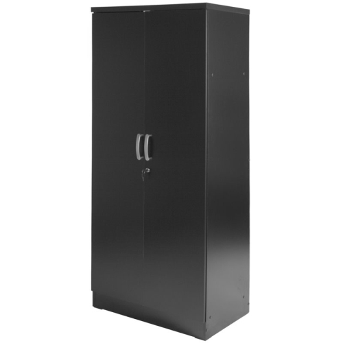 Pemberly Row Modern Wood Two Door Armoire Wardrobe Cabinet in Black