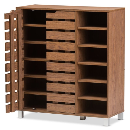 Shirley 2-Door Shoe Cabinet in Walnut