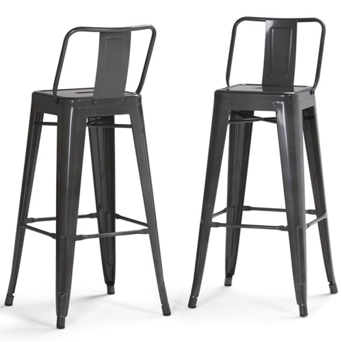 PEMBERLY ROW  Contemporary 30" Metal Bar Stool In (Set Of 2) In Gray