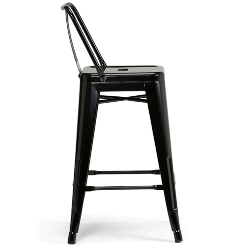 Tabouret de comptoir en métal contemporain de 24 po Pemberly Row noir
