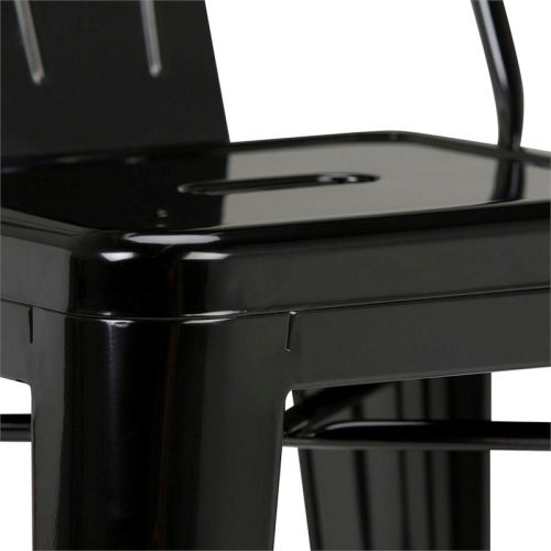 Tabouret de comptoir en métal contemporain de 24 po Pemberly Row noir