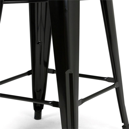 Tabouret de comptoir en métal contemporain de 24 po Pemberly Row noir